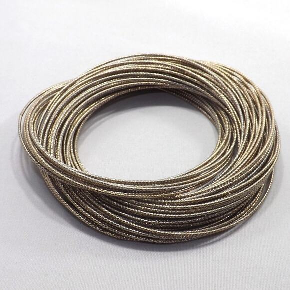 Antiqued Golden Brass Bangle Bracelets, Set of 60 Interlaced, 8 Inches - Picture 5 of 8